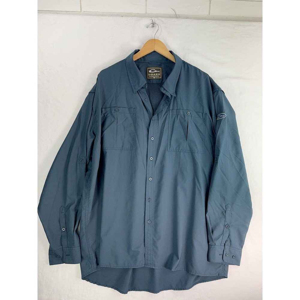 Drake Shirt Mens XL Long Sleeve SolShield Vented Fishing‎ Outdoor Performance